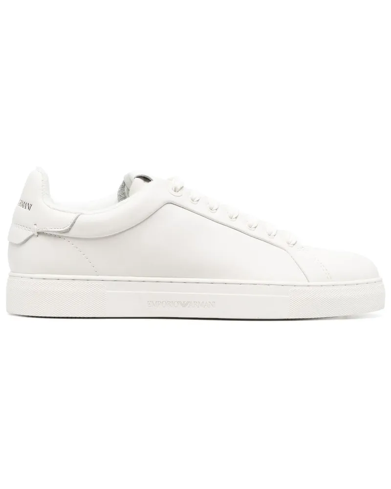 Emporio Armani Leder -Turnschuhe White