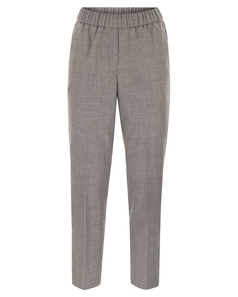 Peserico Virgin Wollhose mit Lurex Grey