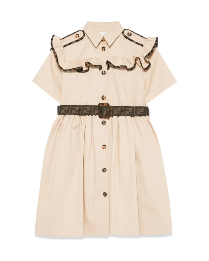 Fendi Gabardine Stre Anzug Beige