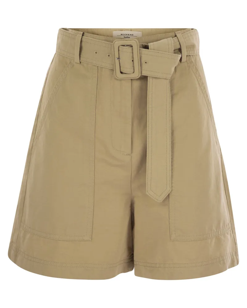 Max Mara Wochenende Max Mara Cirino Baumwoll- und Leinen -Bermuda -Shorts Sand