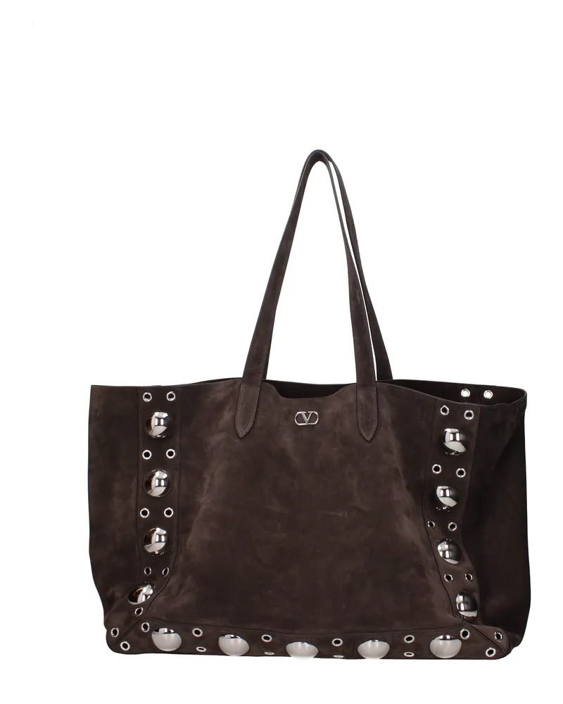 Valentino Garavani Nellcôte Herrens Umhängetasche Wildleder Braun/Schwarz -