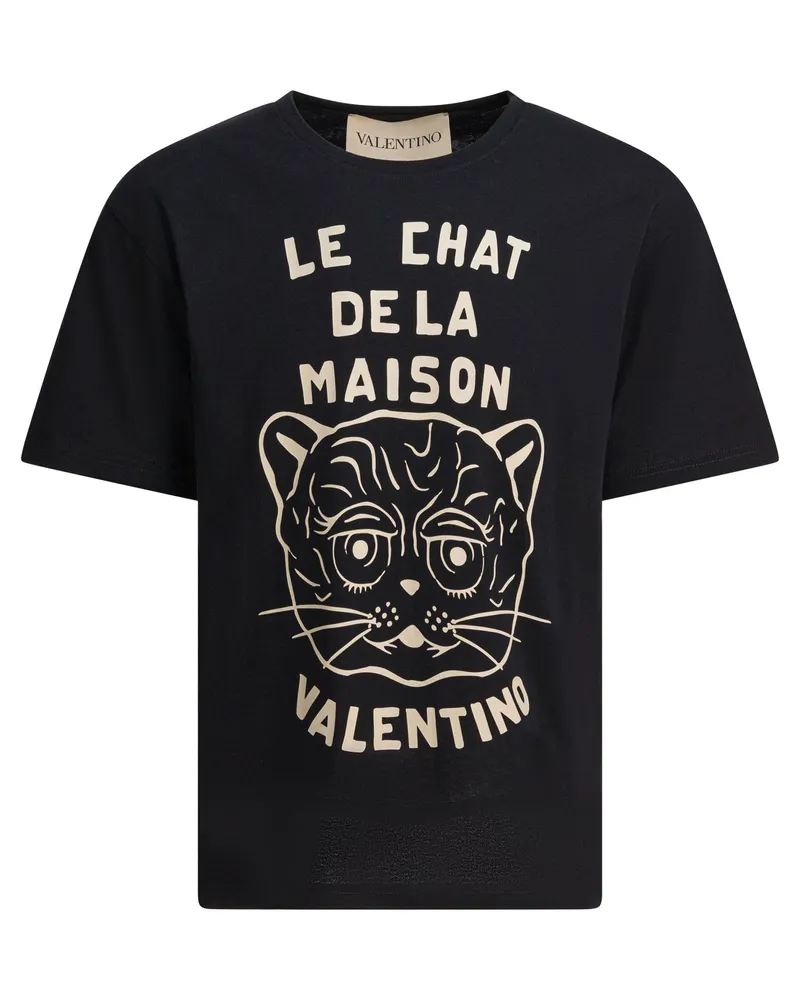 Valentino Garavani Le Chat De La Maison“ T-Shirt Black