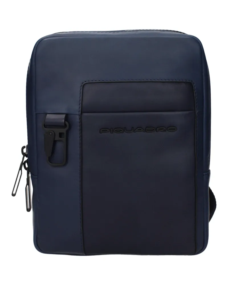 Piquadro Herrens Blaue Leder-Umhängetaschen -