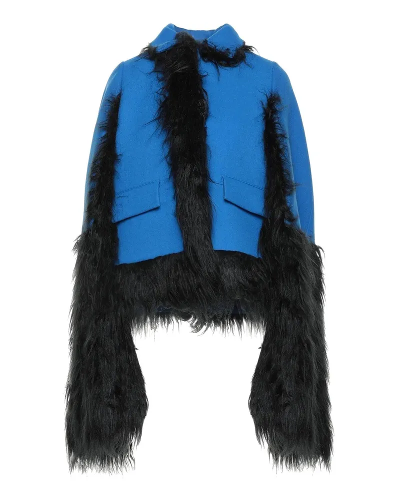 Maison Margiela Faux Pelz gekleidet Cape Jacket Blau