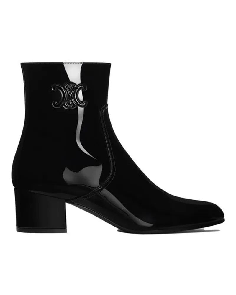 Celine Triomphe Lederstiefel mit Reißverschluss Black