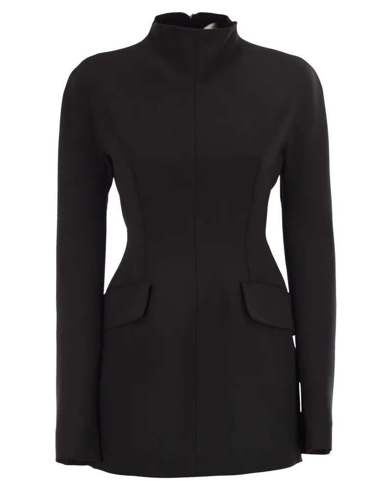 SPORTMAX Tefrite kurzer Stretch -Wollkleid Black