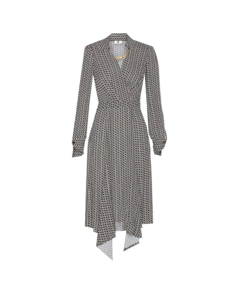 Elisabetta Franchi Geometrisches Druckkleid Nero