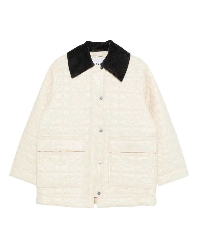 Ganni Steppjacke Ivory