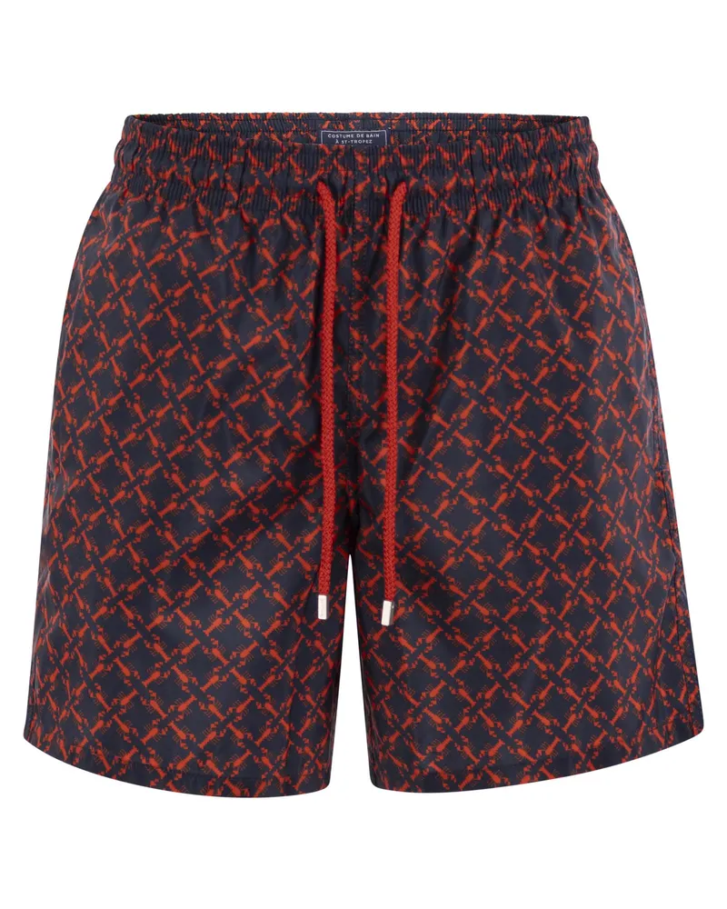 Vilebrequin Mahina gemusterte Strandshorts Night