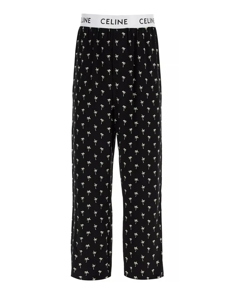 Celine Mini Palm Tree Pyjama Hosen Black