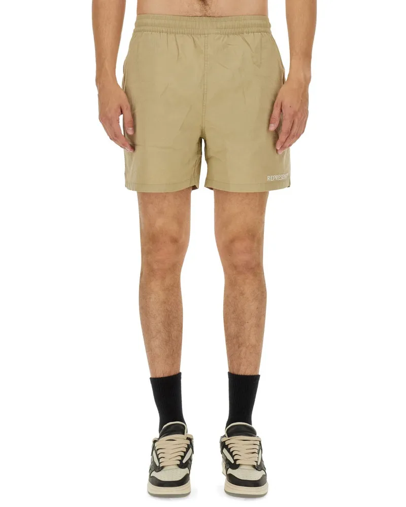 REPRESENT Bermuda mit Logo darstellen Beige