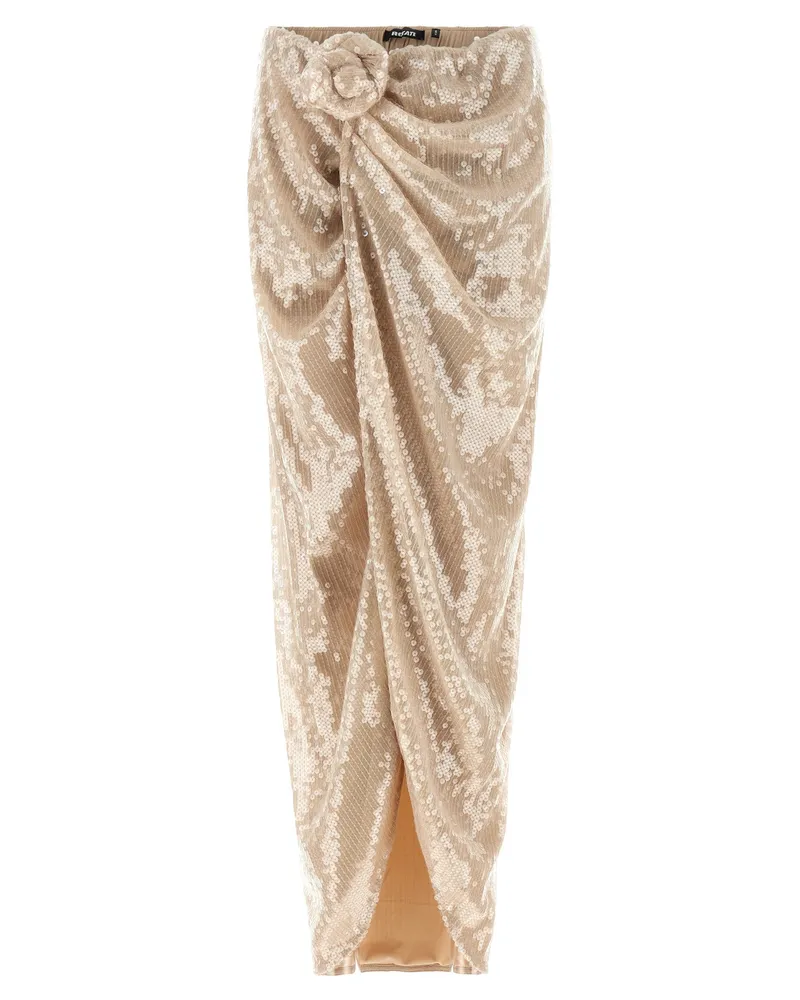 ROTATE Birger Christensen Drehen Sie den Rock „Sequins Knot“ von Birger Christensen Beige