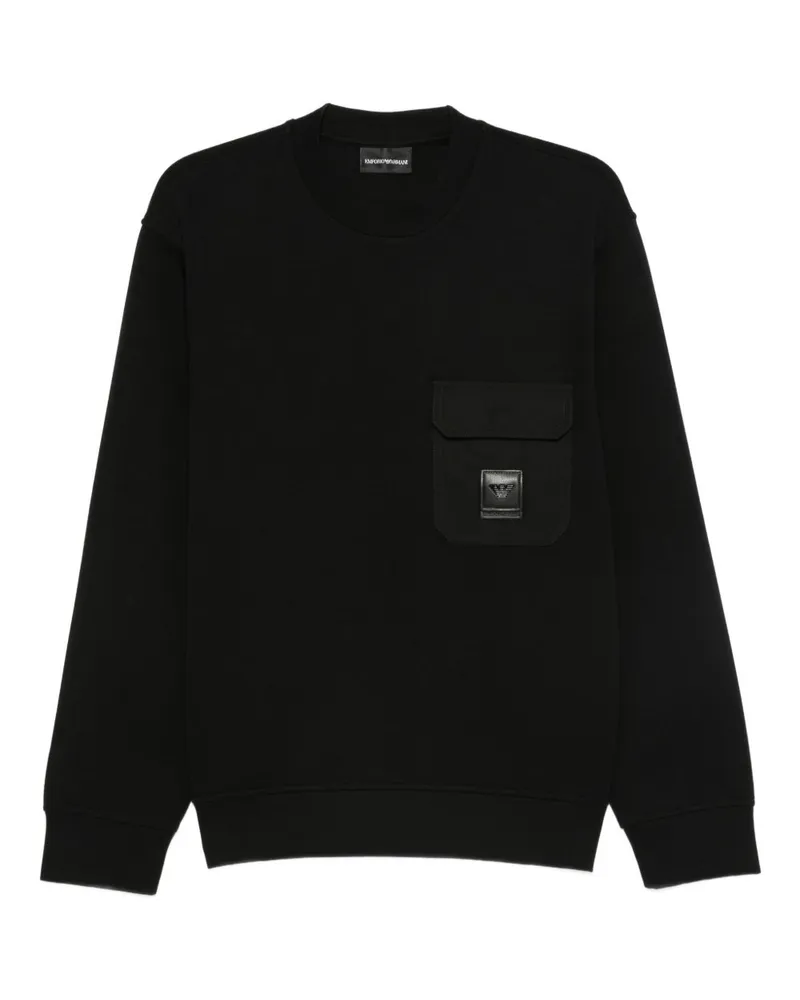Emporio Armani Cotton Crewneck Sweatshirt Black