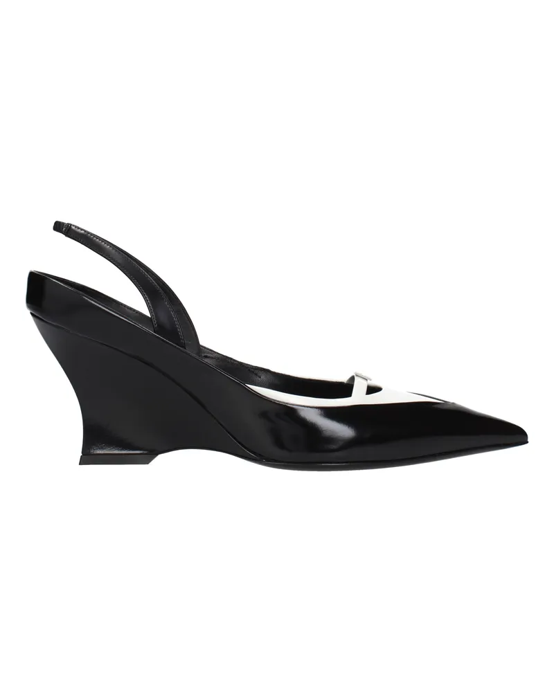 Givenchy Raven Sandalen Damens Leder Schwarz/Weiß -