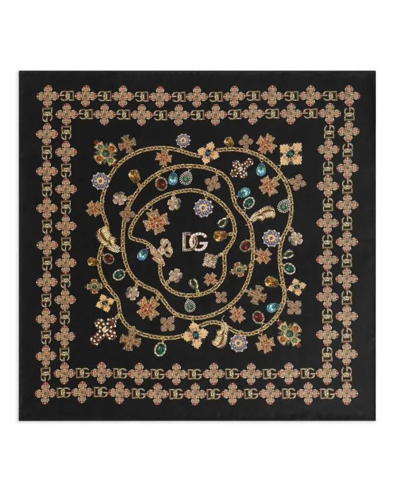 Dolce & Gabbana Seidenschal mit Blumenmuster Hn5sb