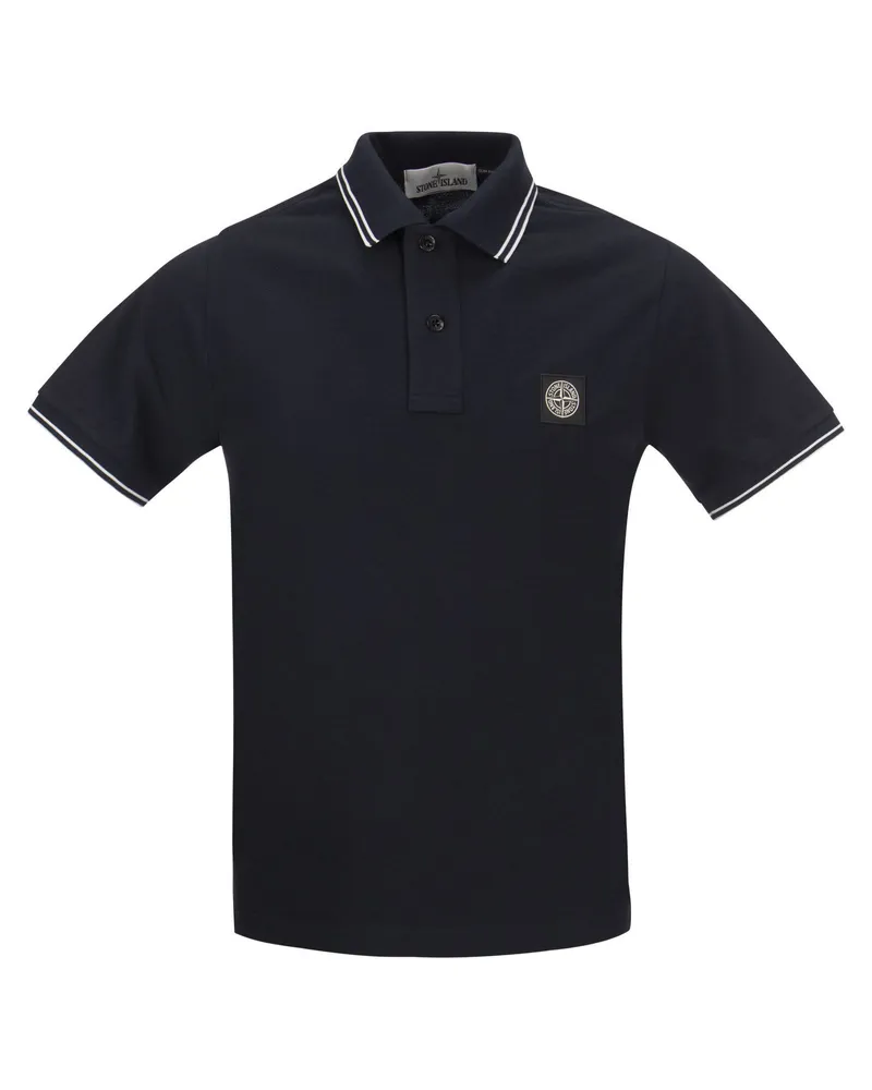 Stone Island Slim Cotton Polo -Hemd Blau