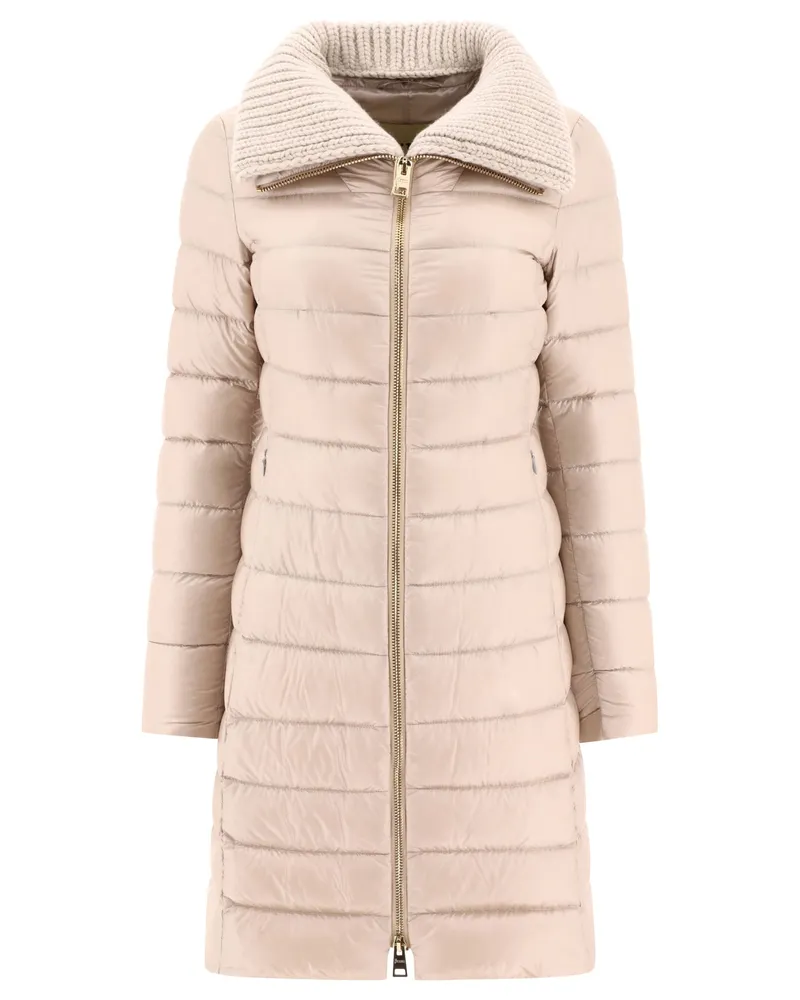 Herno Lange Daunenjacke von  mit Wollkragen Beige