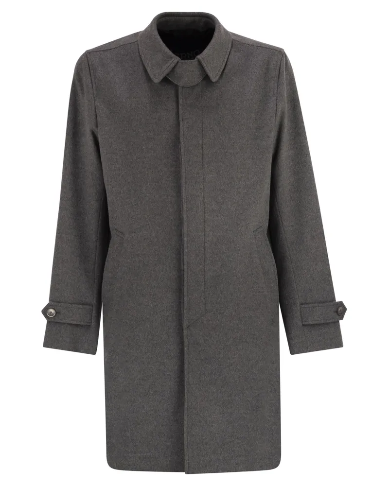 Herno Mantel aus Wolle und Kaschmir Grey