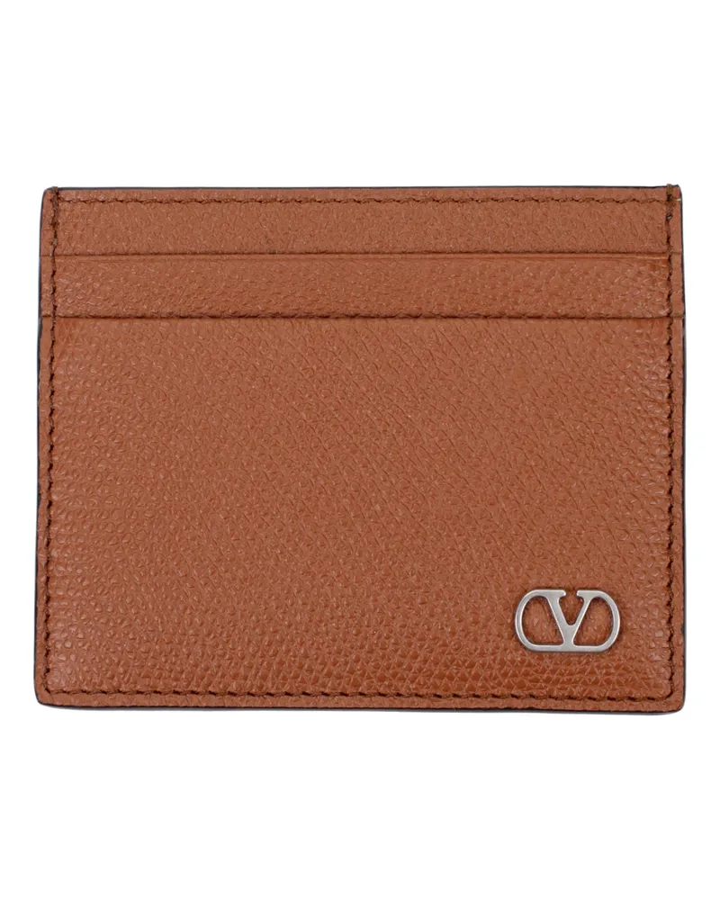 Valentino Garavani Herrens Dokumentenhalter aus braunem Leder/Sattelleder -