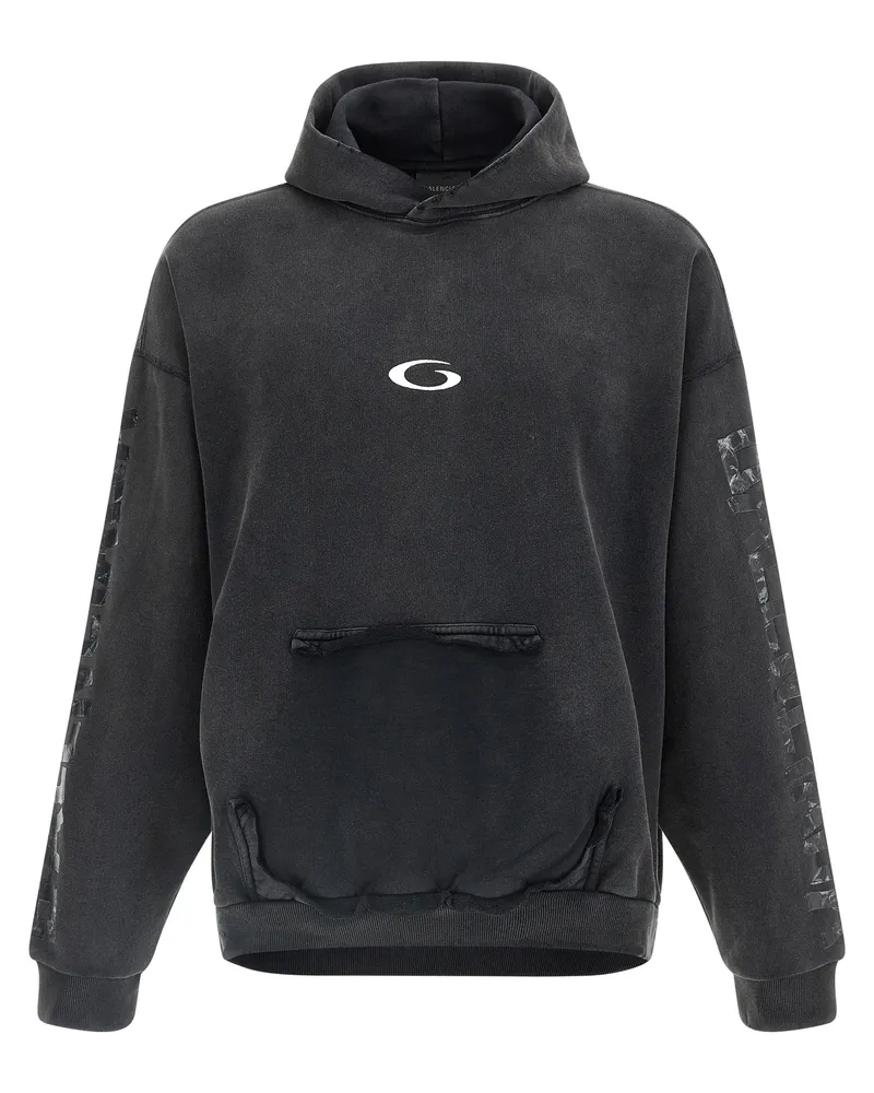 Balenciaga Transparent Tape“ Kapuzenpullover Black