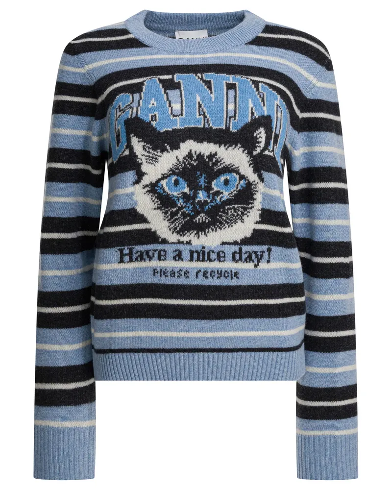 Ganni Wollpullover mit Aufdruck Light
