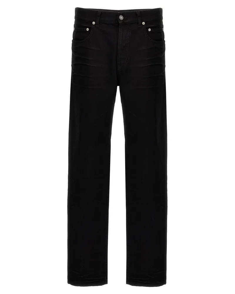 Saint Laurent Crinkled Effect Jeans Black