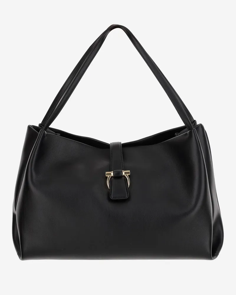Ferragamo Leder Umhängetasche Black