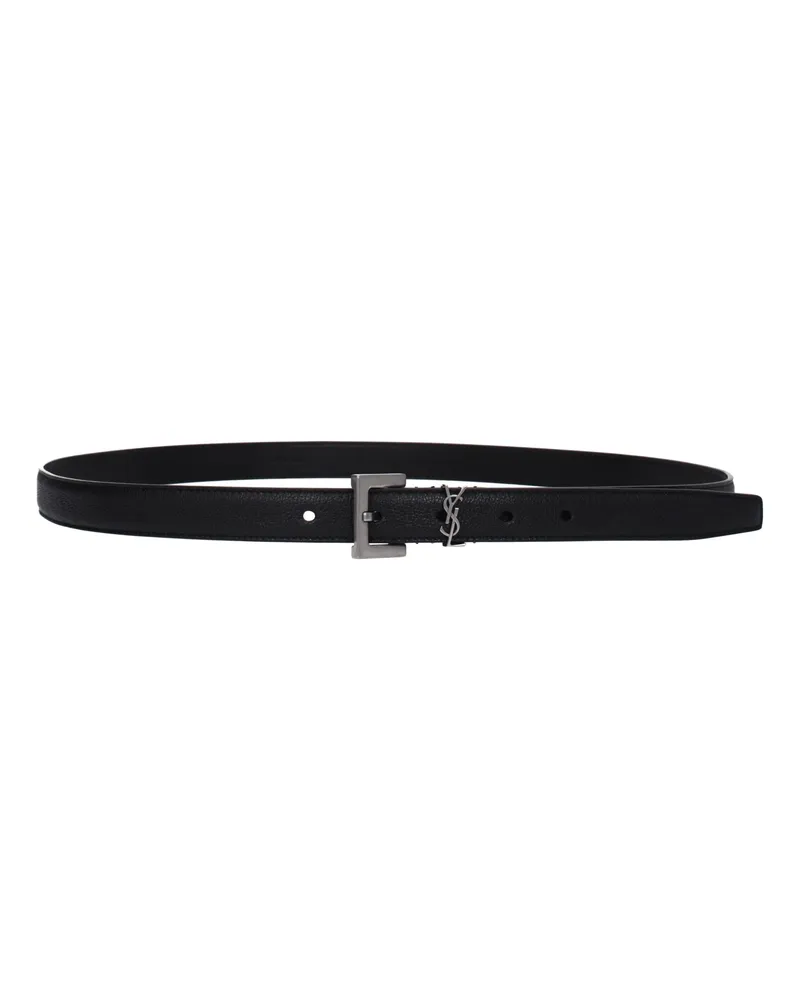 Saint Laurent Männer 's Ledergürtel schwarz -