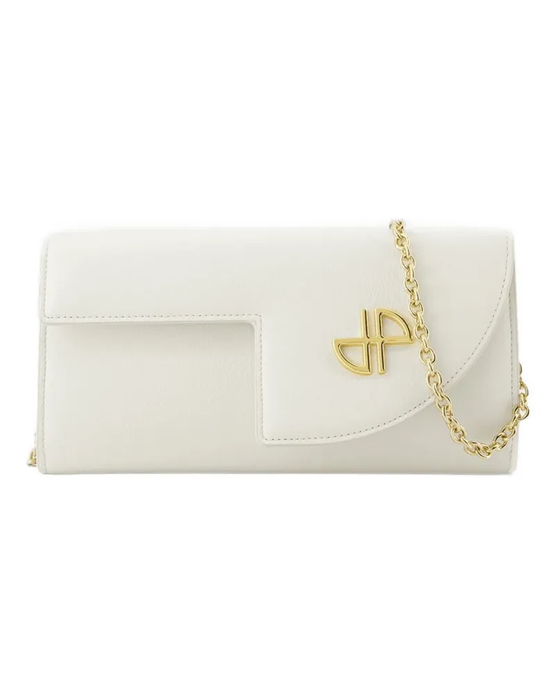 Patou Brieftasche auf Kette  Leder weiß Weiß