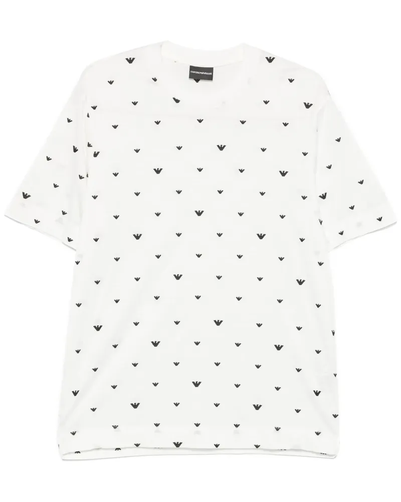 Emporio Armani Allover Logo T -Shirt White