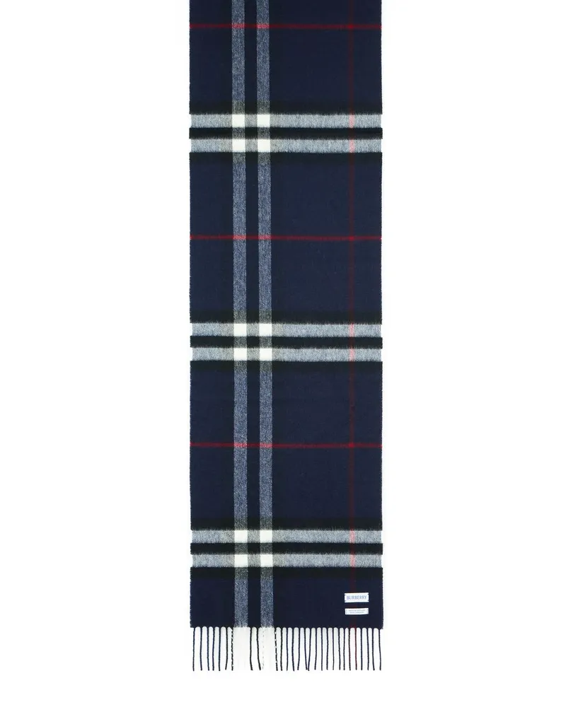 Burberry Mu Giant Check' Navy Cashmere Schal Navy