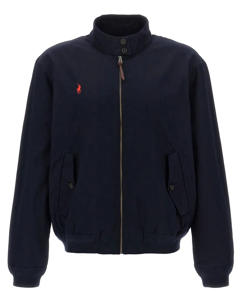Ralph Lauren Logo Stickerei Bomberjacke Blue