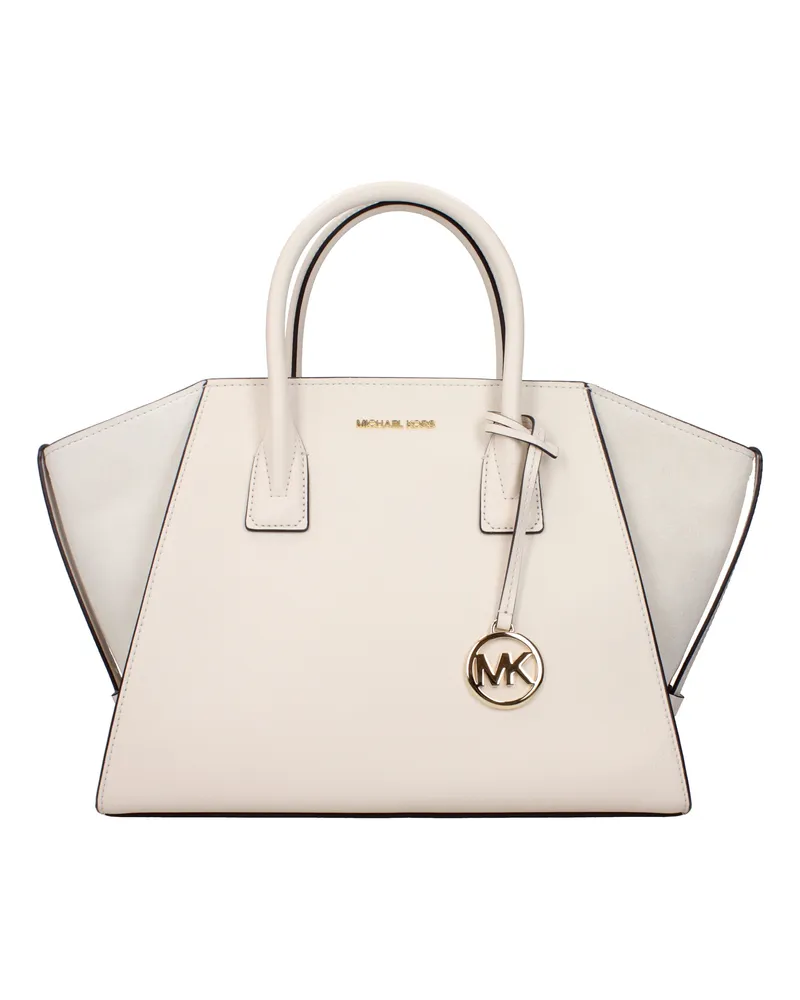 Michael Kors Avril Damens Handtasche Hellbeige/Creme Leder -