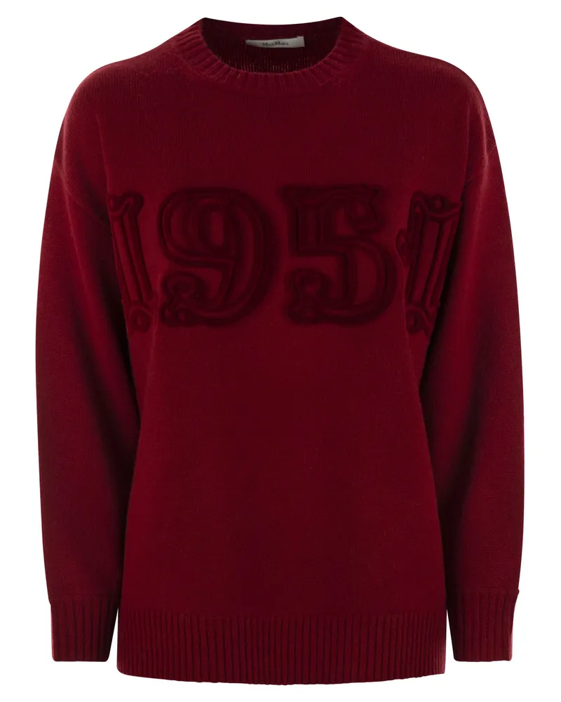 Max Mara Fido Monogramm Pullover in Wolle und Kaschmir Red