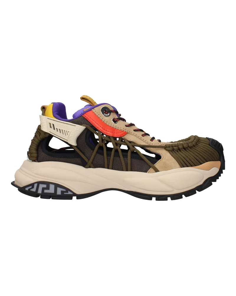 Versace Herrens Sneakers Wildleder Beige/Militärgrün -