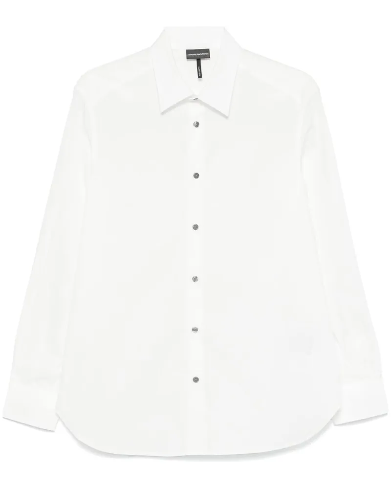 Emporio Armani Allover Logo Baumwollhemd White