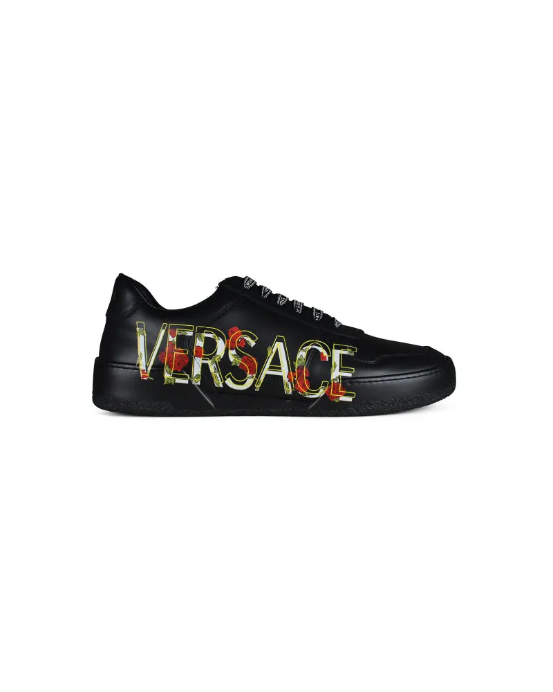 Versace Sneakers Black Blumen Black