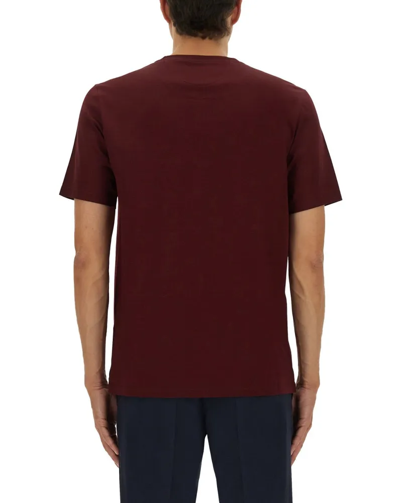 Paul Smith gestreiftes Taschen -T -Shirt Red