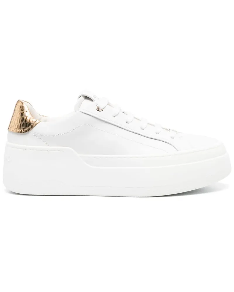 Ferragamo Plattform Leder -Sneaker White