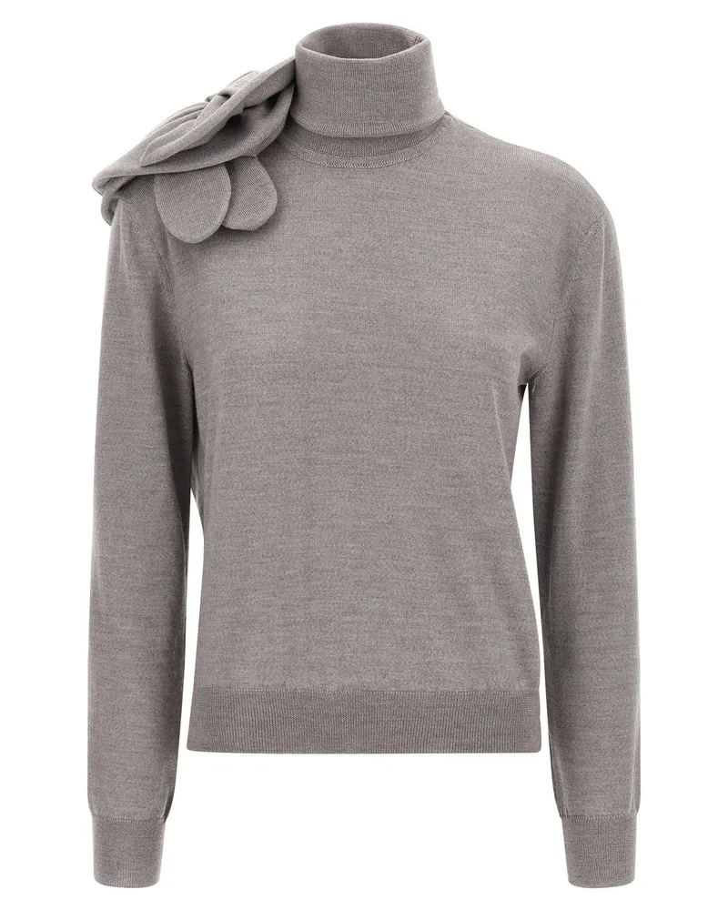Moschino 3 D Blumenpullover Gray