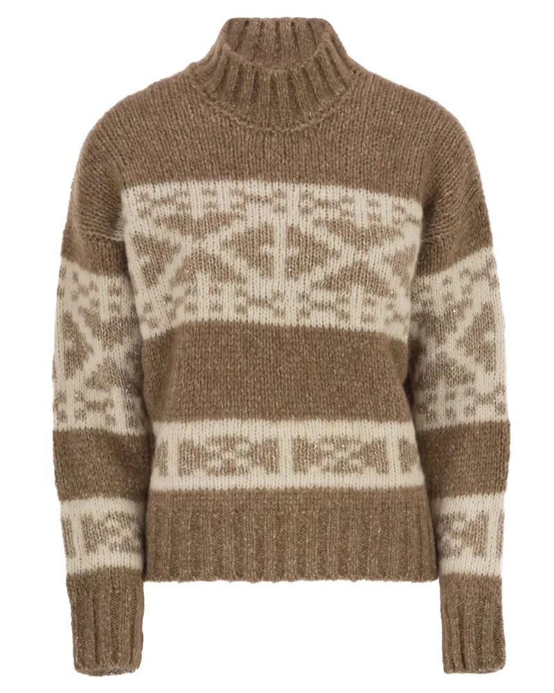 Peserico Alpaka, Baumwoll- und Wollstrickwege Brown