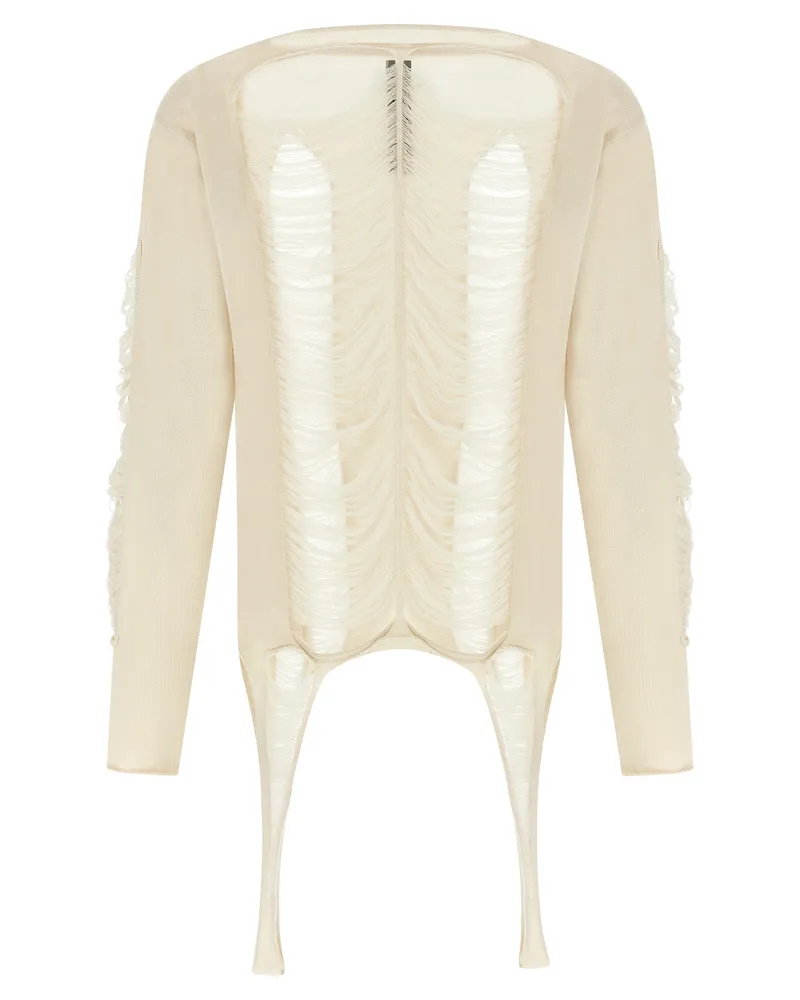 Rick Owens LS Top' Pullover White