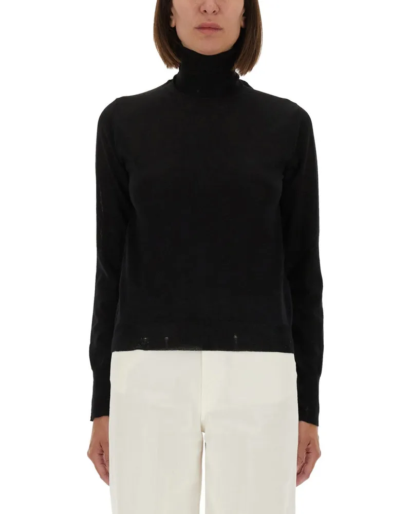 Golden Goose Goldener Gans abgenutzter Effekt Wollpullover Black