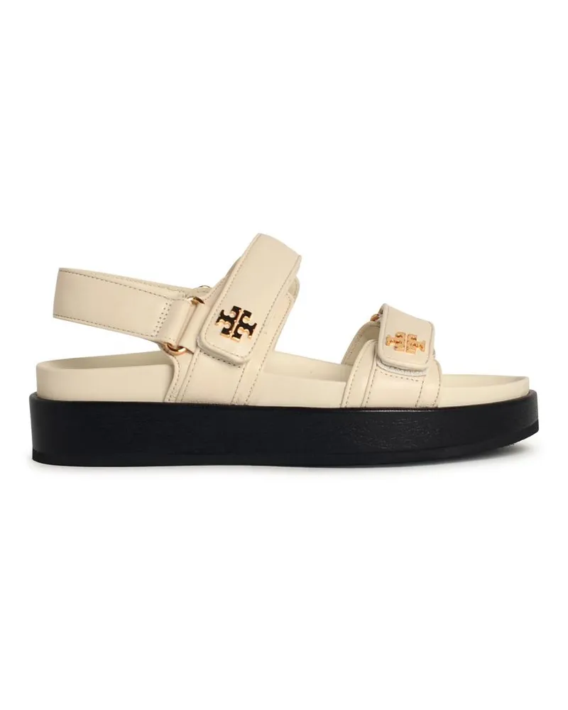 Tory Burch Kira Sport' Elfenbein Lear Sandalen Ivory