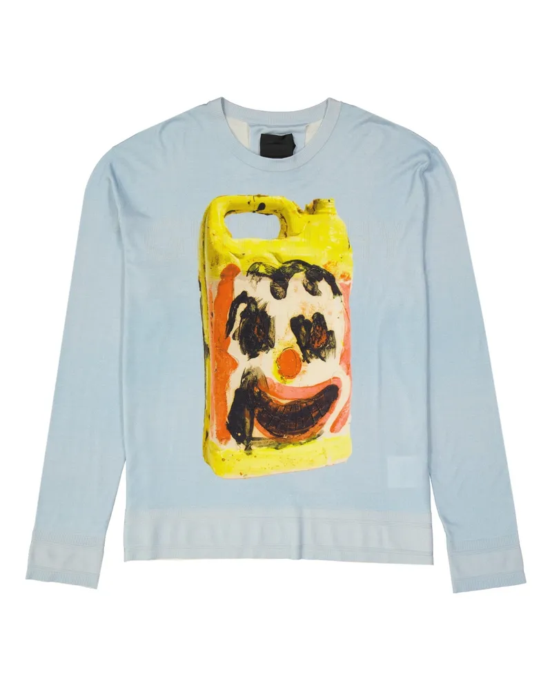 Givenchy Wolle und seiden bedruckter Pullover Blue