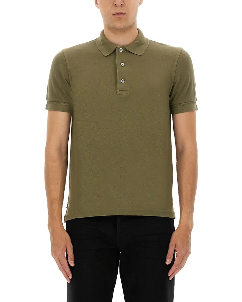Tom Ford Pique Polo Green
