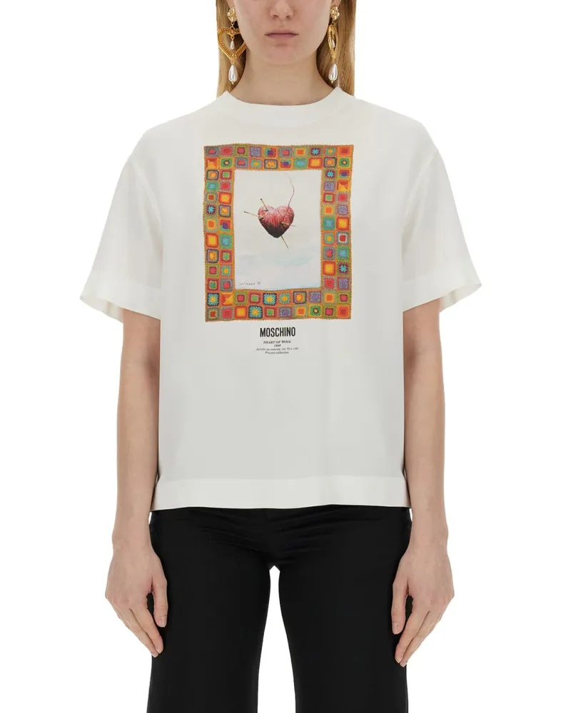 Moschino T -Shirt "Herz White