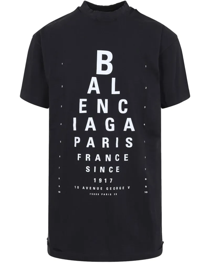 Balenciaga optischer Baumwoll -T -Shirt Black