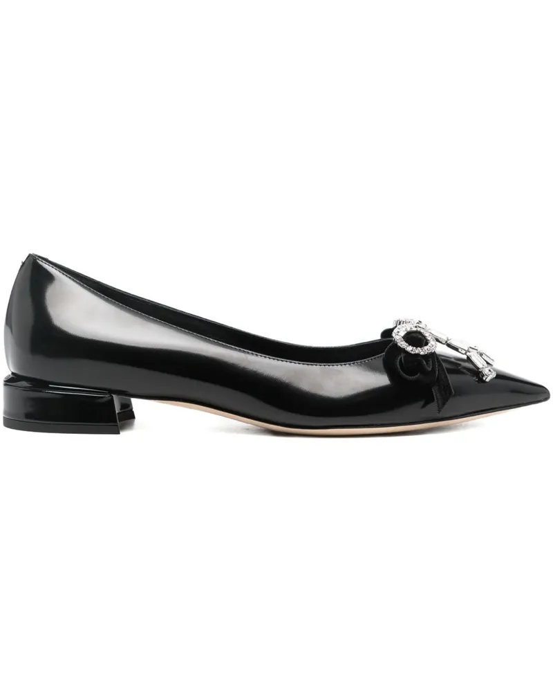 Jimmy Choo Auria Ballerinas aus Leder Black