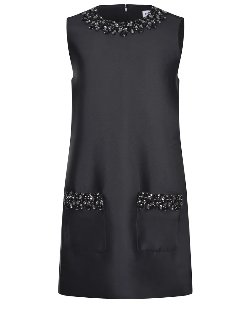 Self-Portrait Selbstporträtkleid aus Polyester Black